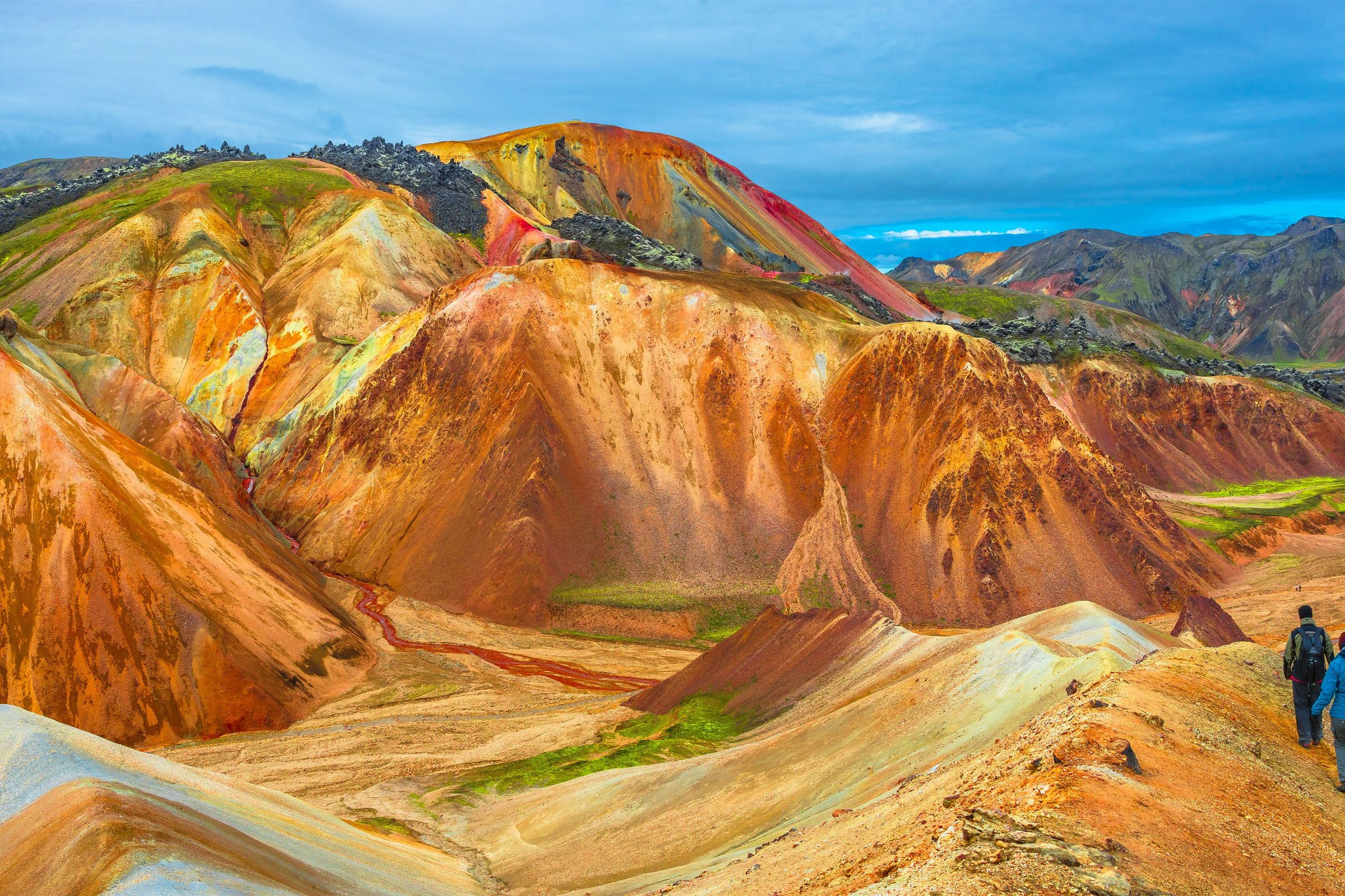 Landmannalaugar Hiking adventure in Iceland in july during a stable weather