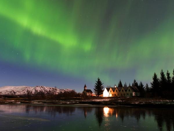Auroras sobre Thingvellir
