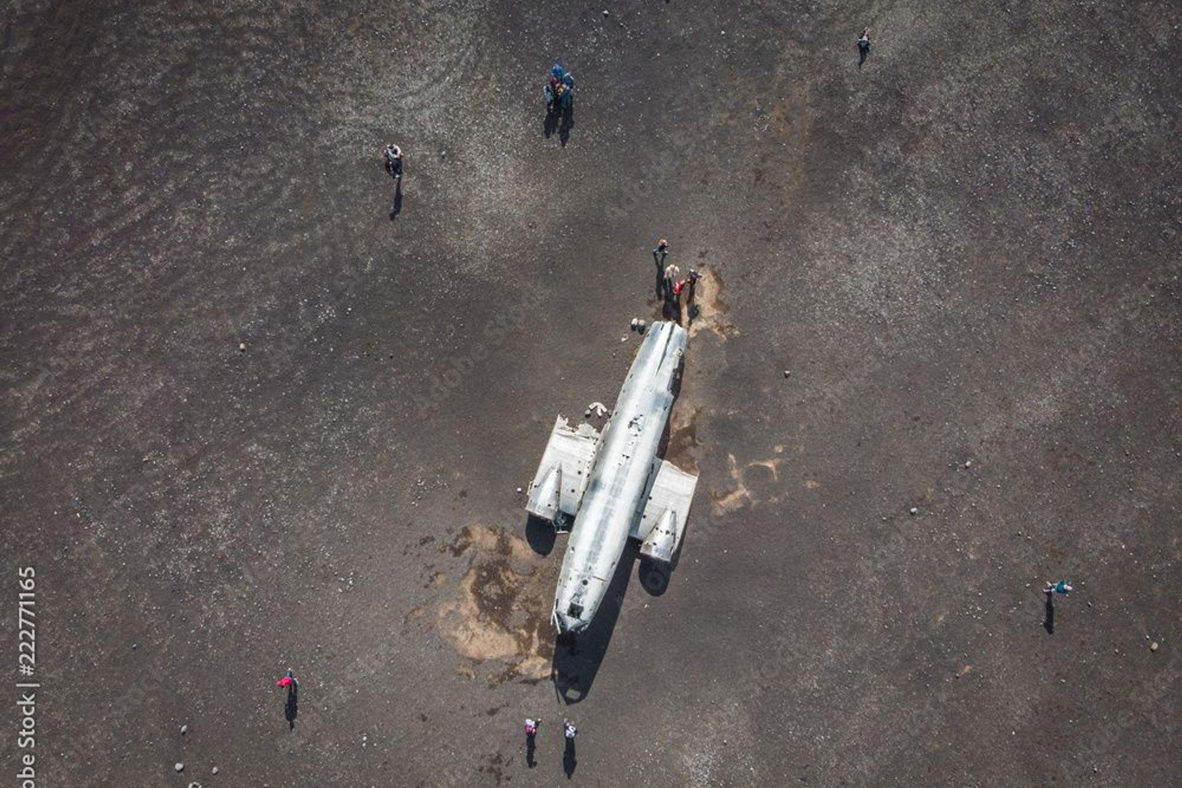 Aerial of Sólheimasandur Plane Wreck, Iceland