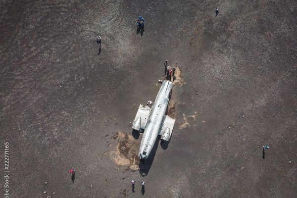 Aerial of Sólheimasandur Plane Wreck, Iceland