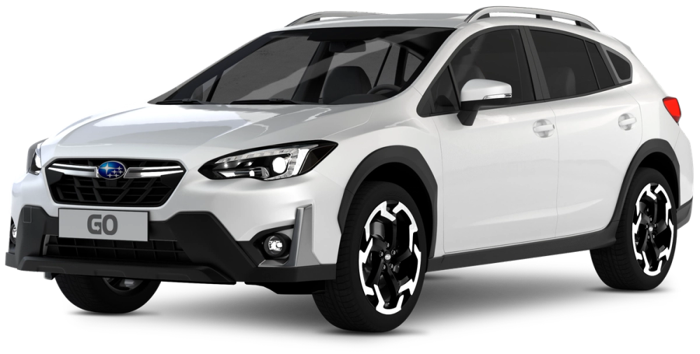 Subaru XV Subaru XV 4x4 SUV rental car from Go Car Rental Iceland, on a transparent background.