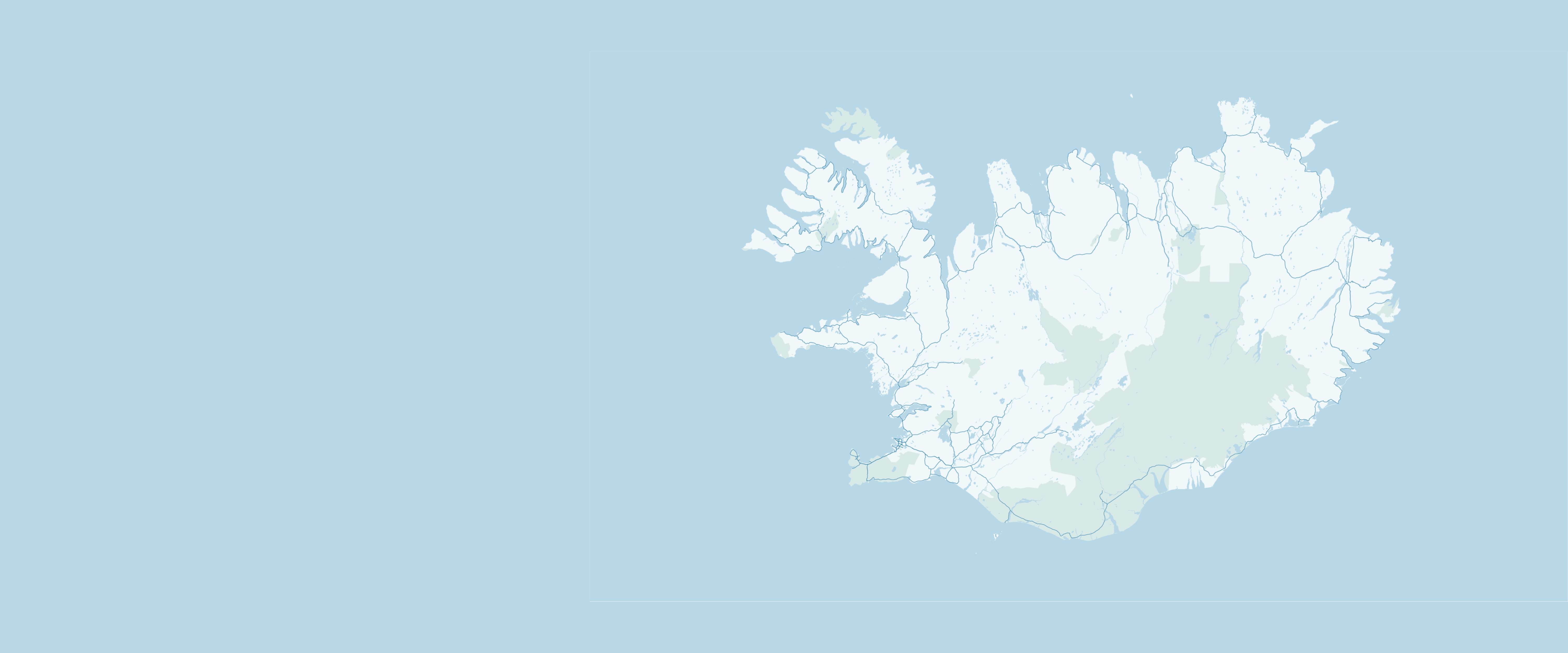 Minimalist map of Iceland.