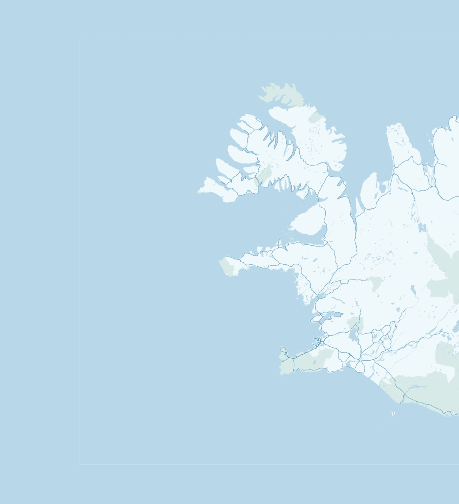 Minimalist map of Iceland.