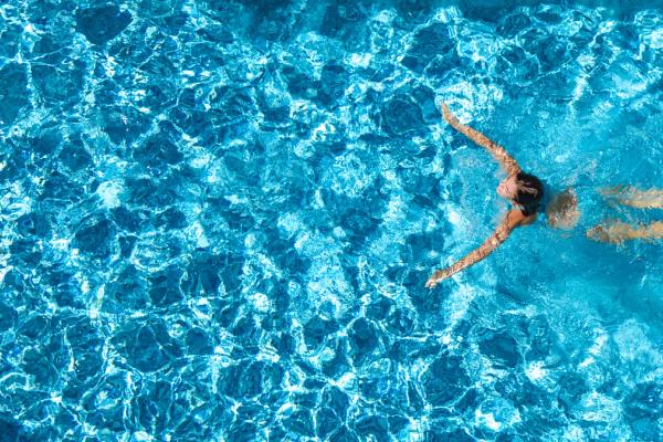 women swimming in a pool