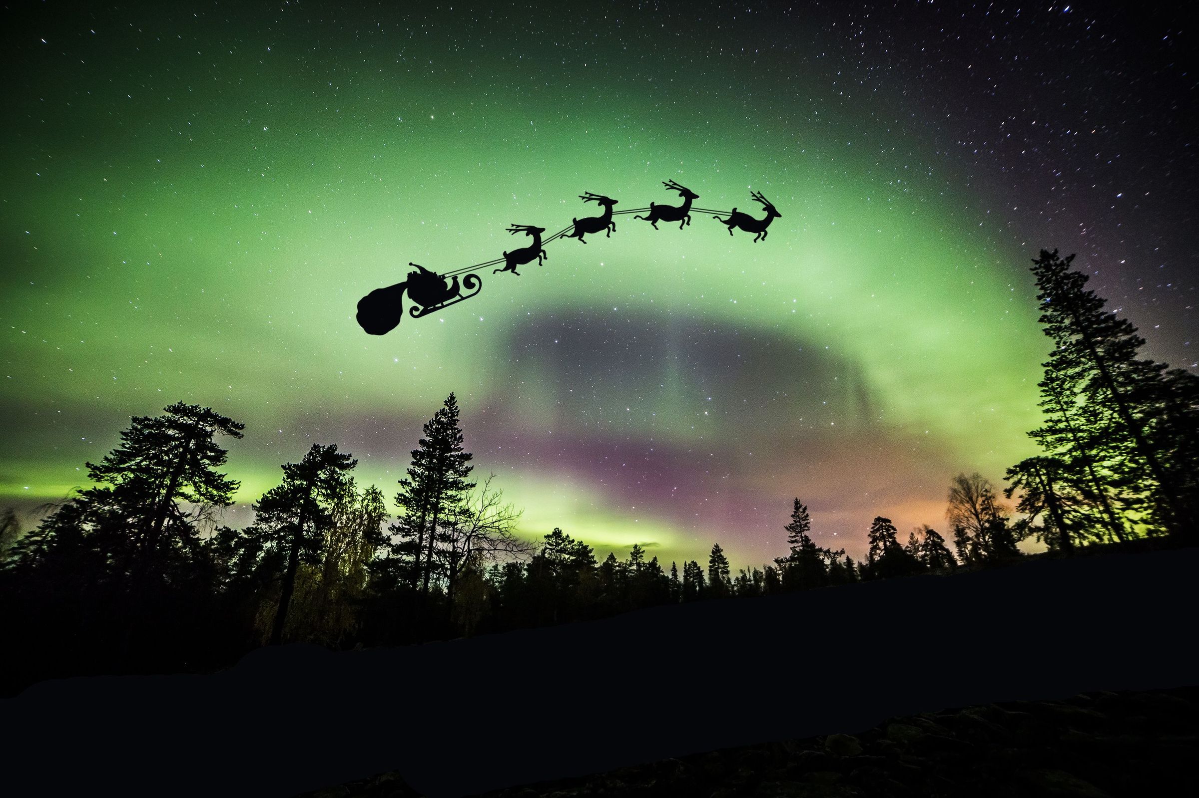 Santa in the sky
