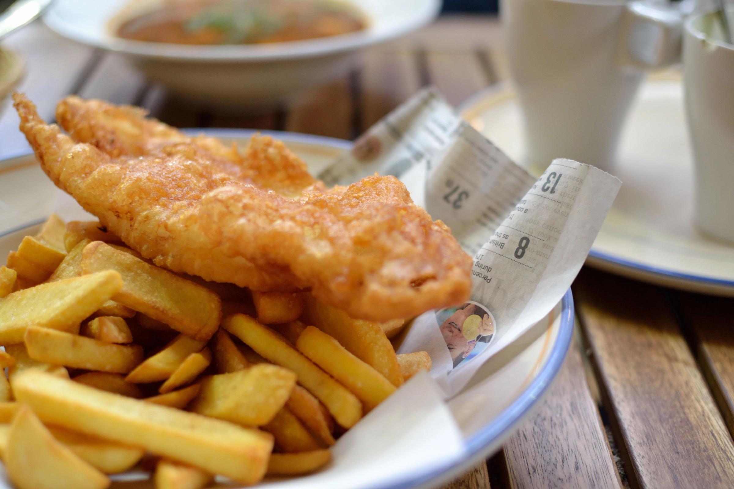 plate of typic fish and chips, Iceland 