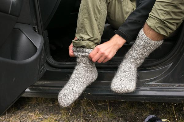 waterproof pants and wool socks