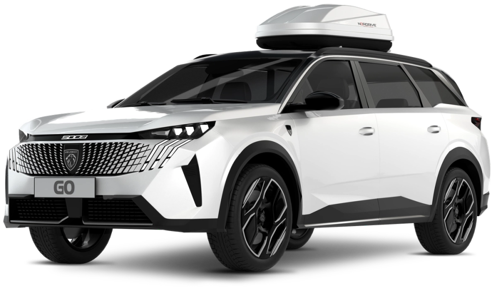 Transparentes 3D-Modell des Peugeot 5008 mit 7 Sitzen