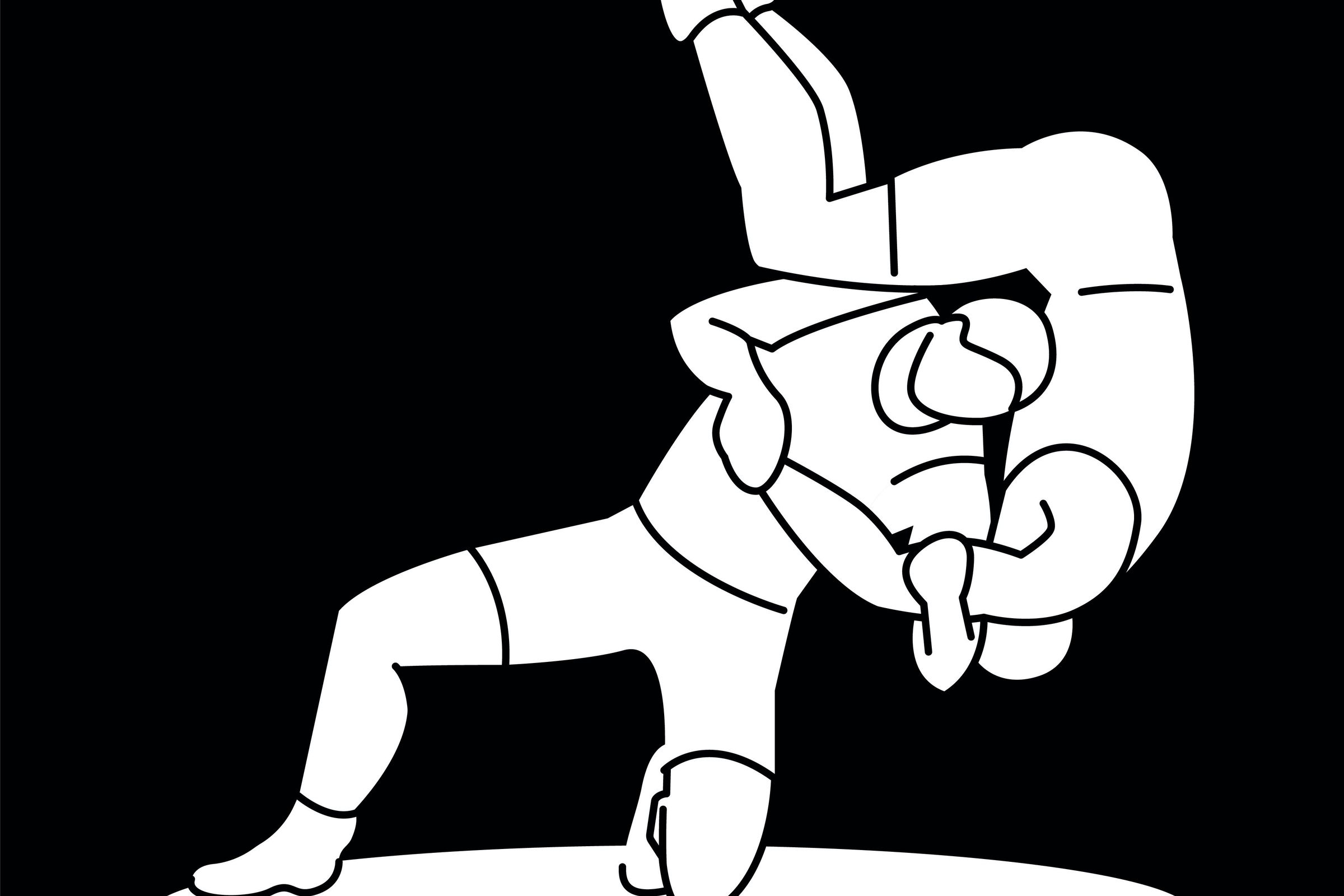 drawing of Glíma fighters