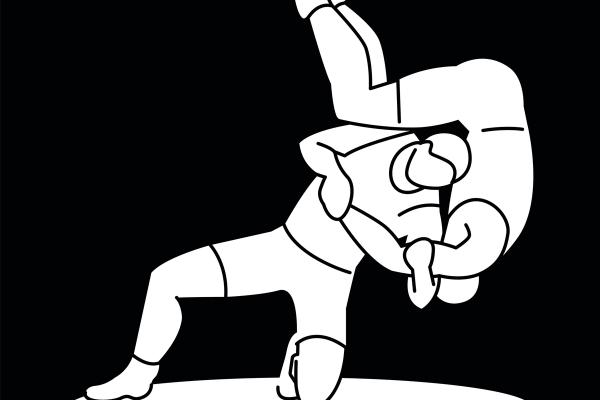 drawing of Glíma fighters