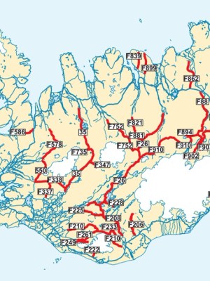 F-roads in Iceland A map of every F-Road In Iceland