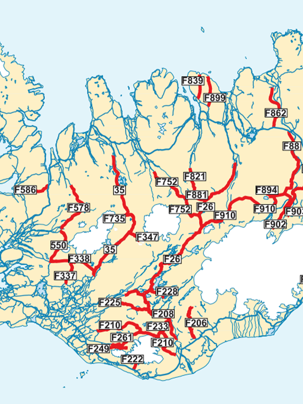F-roads in Iceland A map of every F-Road In Iceland
