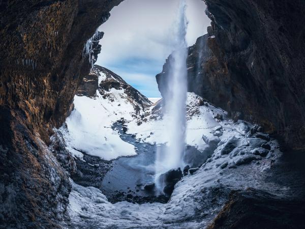 Kvernufoss en invierno
