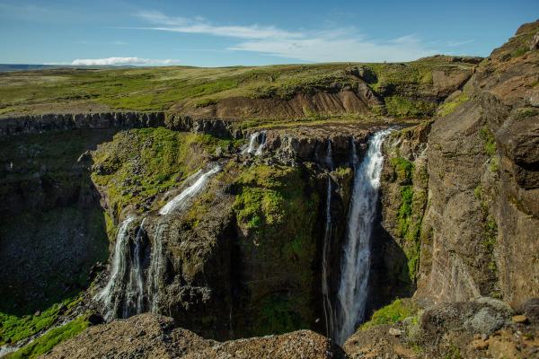 Glymur Waterfall from the distance