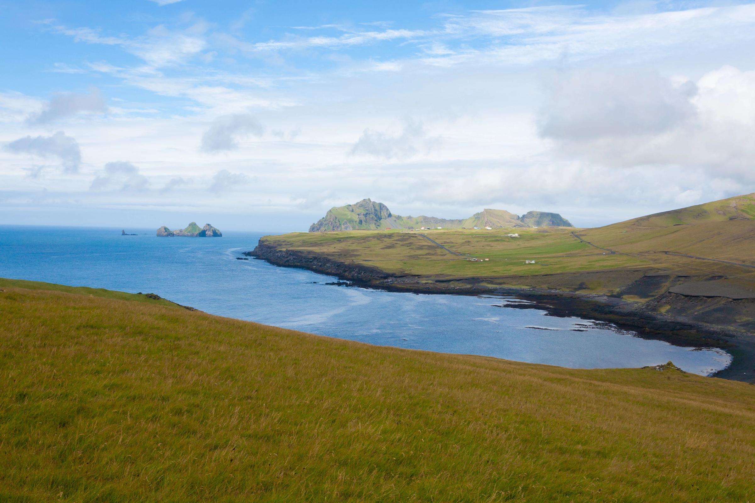 Panoramic of Vestmannaeyjar from the distance