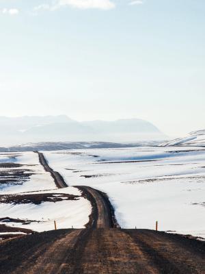 Quiet gravel road, North Iceland