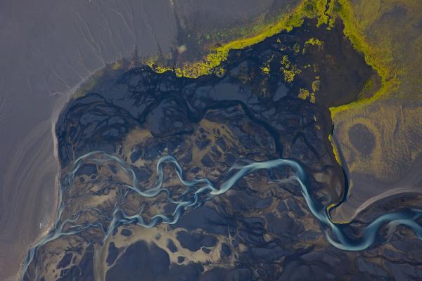 aerial view of river' streams