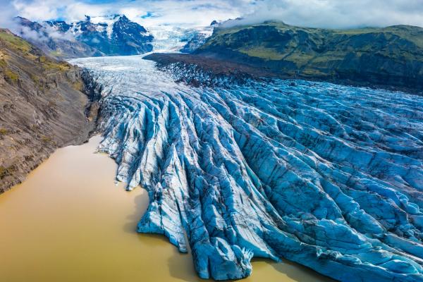 a glacier tongue during summer