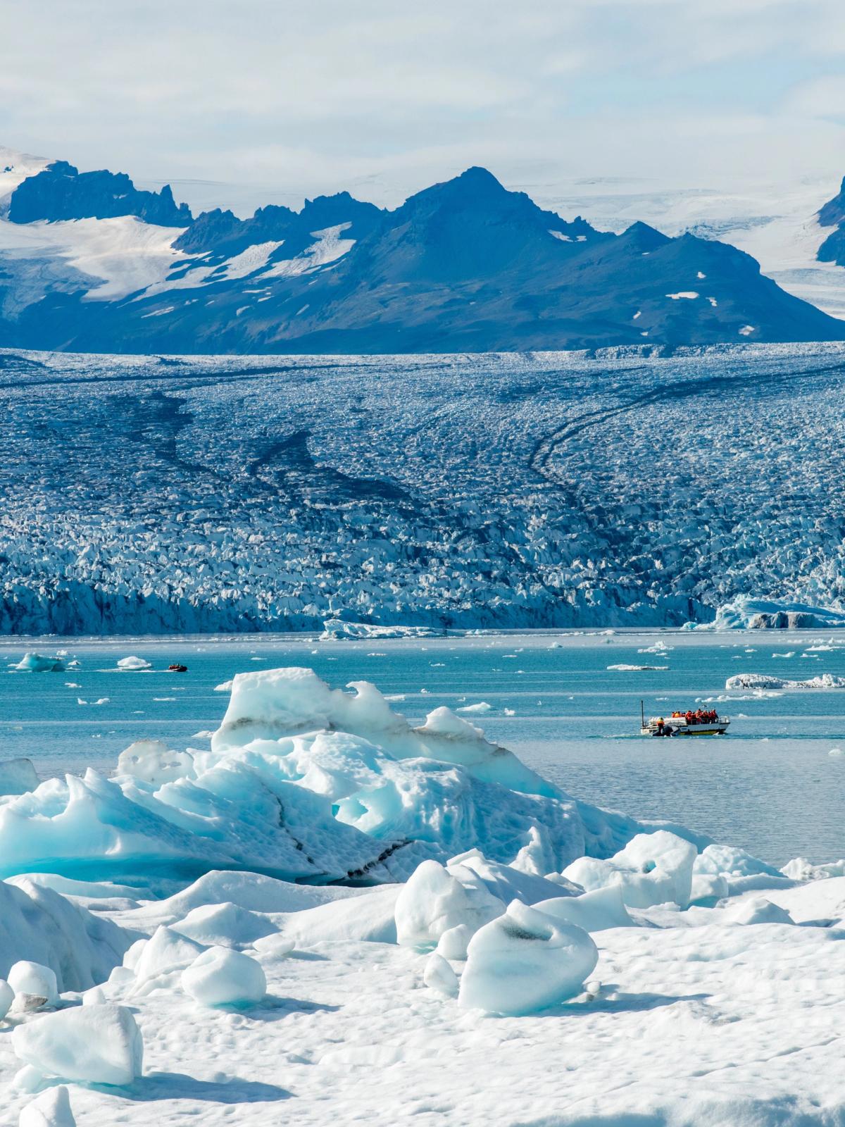 Glaciar de Vatnajokull desde la Laguna Glaciar de Jokulsarlon