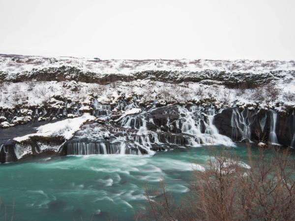 Hraunfossar in winter