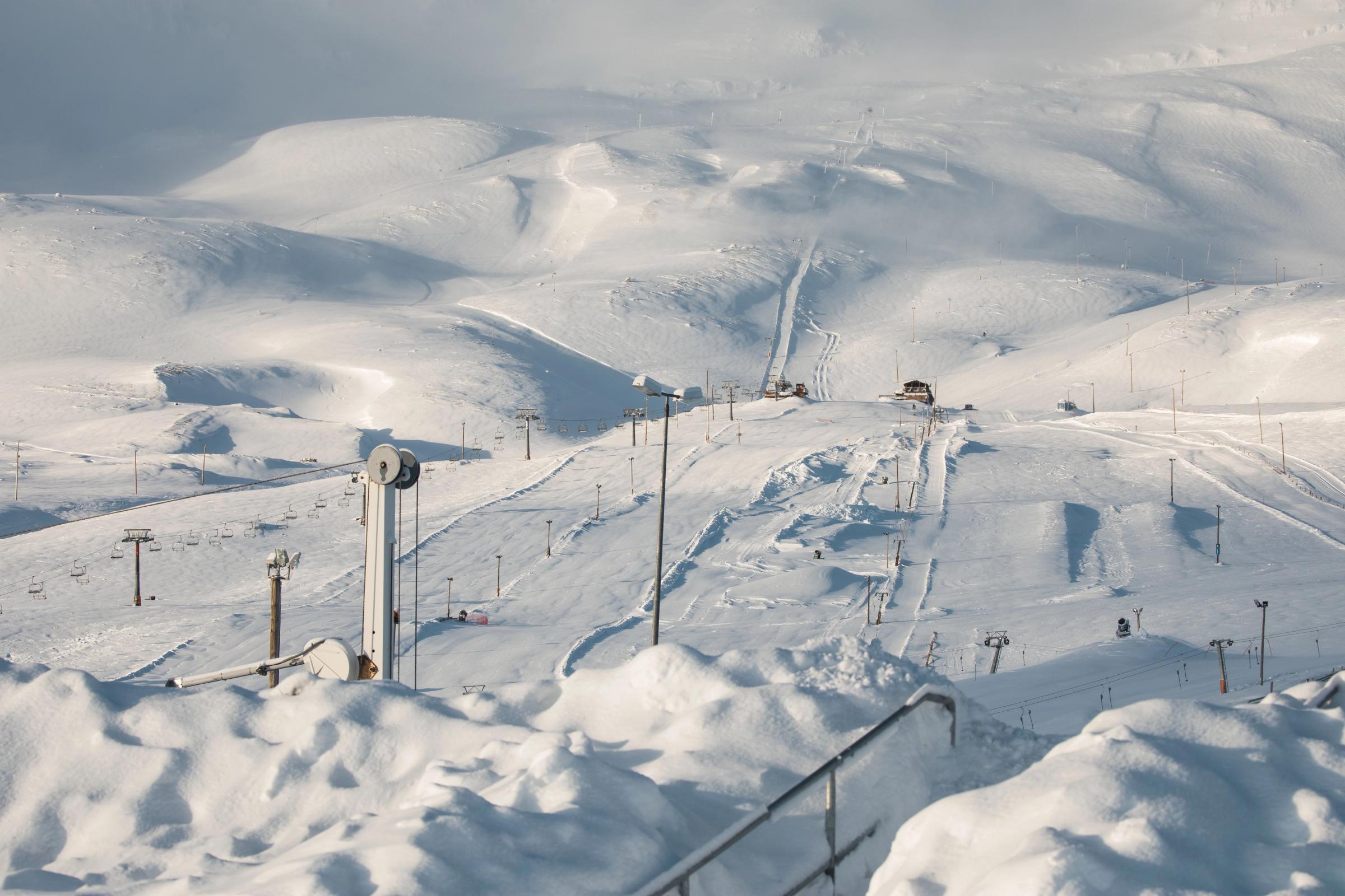 Snow mountains in North Iceland