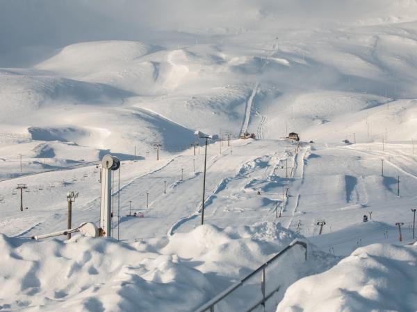 Snow mountains in North Iceland