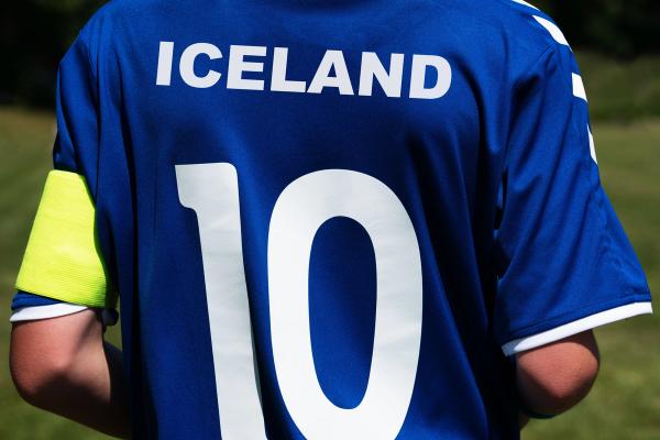 Replica of Iceland football jersey