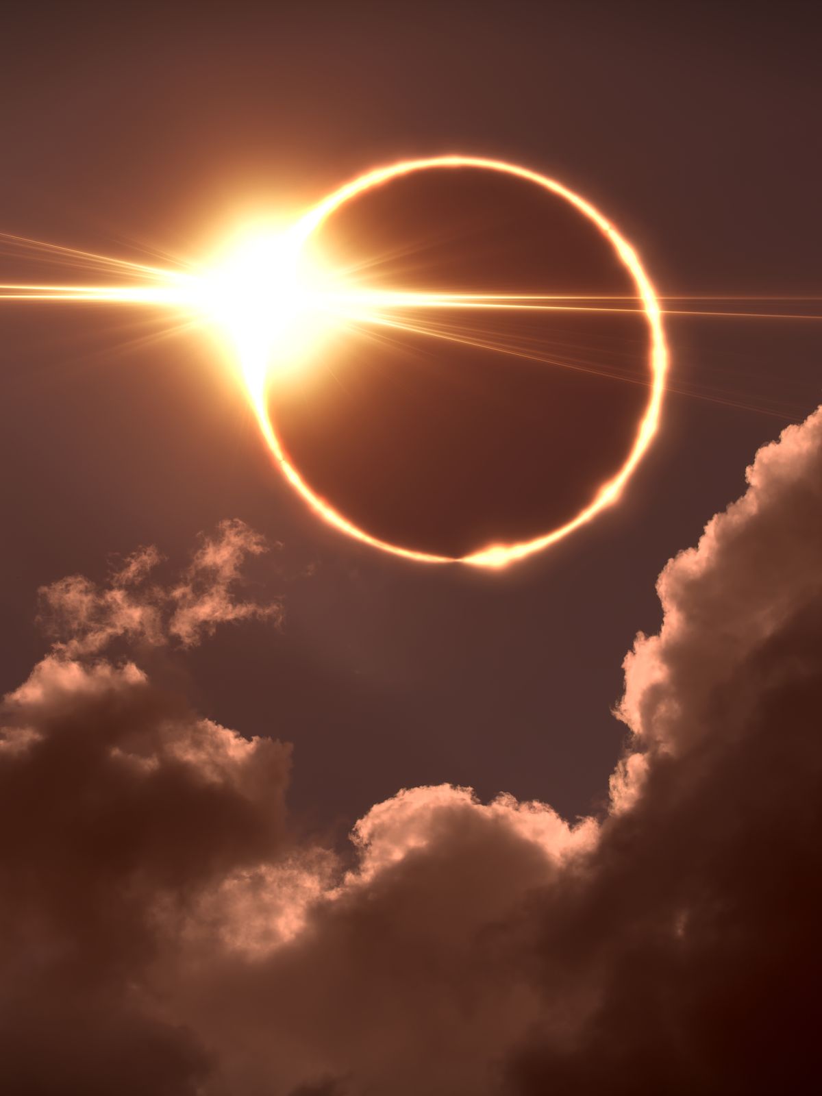 un eclipse parcial del sol es visible en el cielo nocturno.