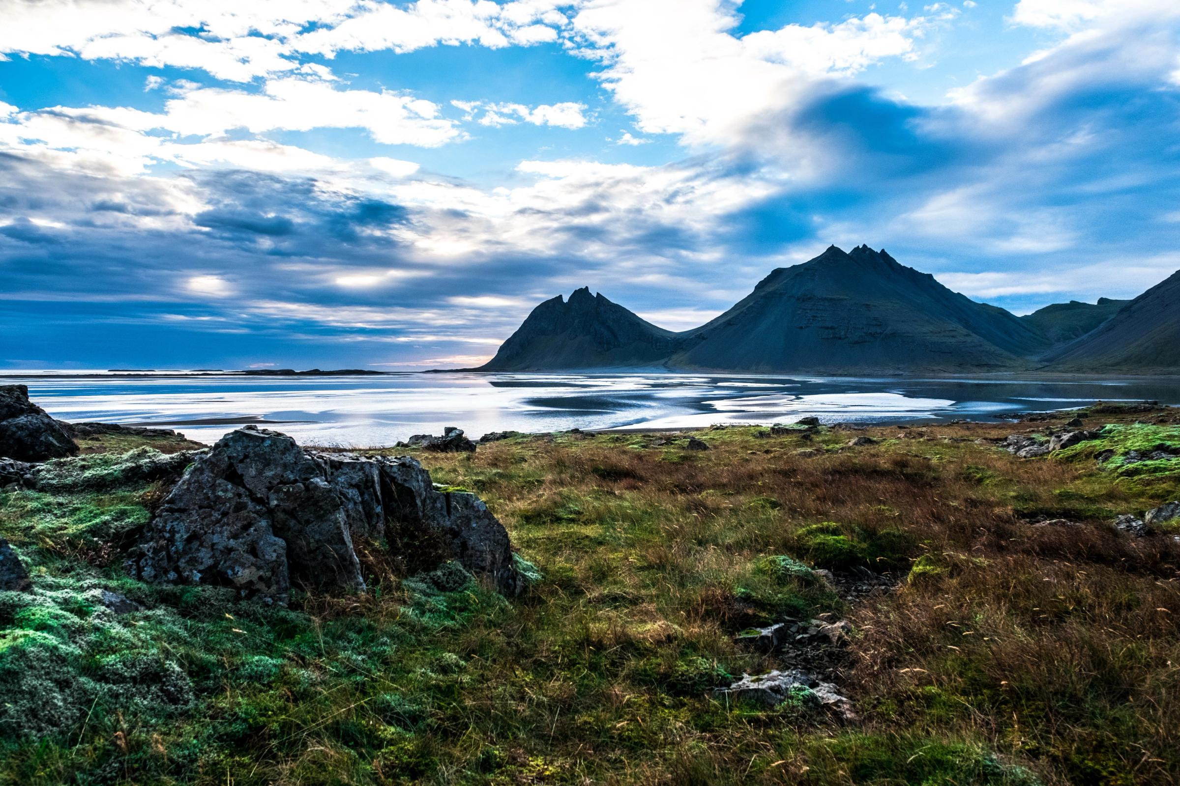 Lake and mountains in East Iceland