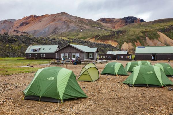 Tiendas de campaña y refugios en Laugavegur