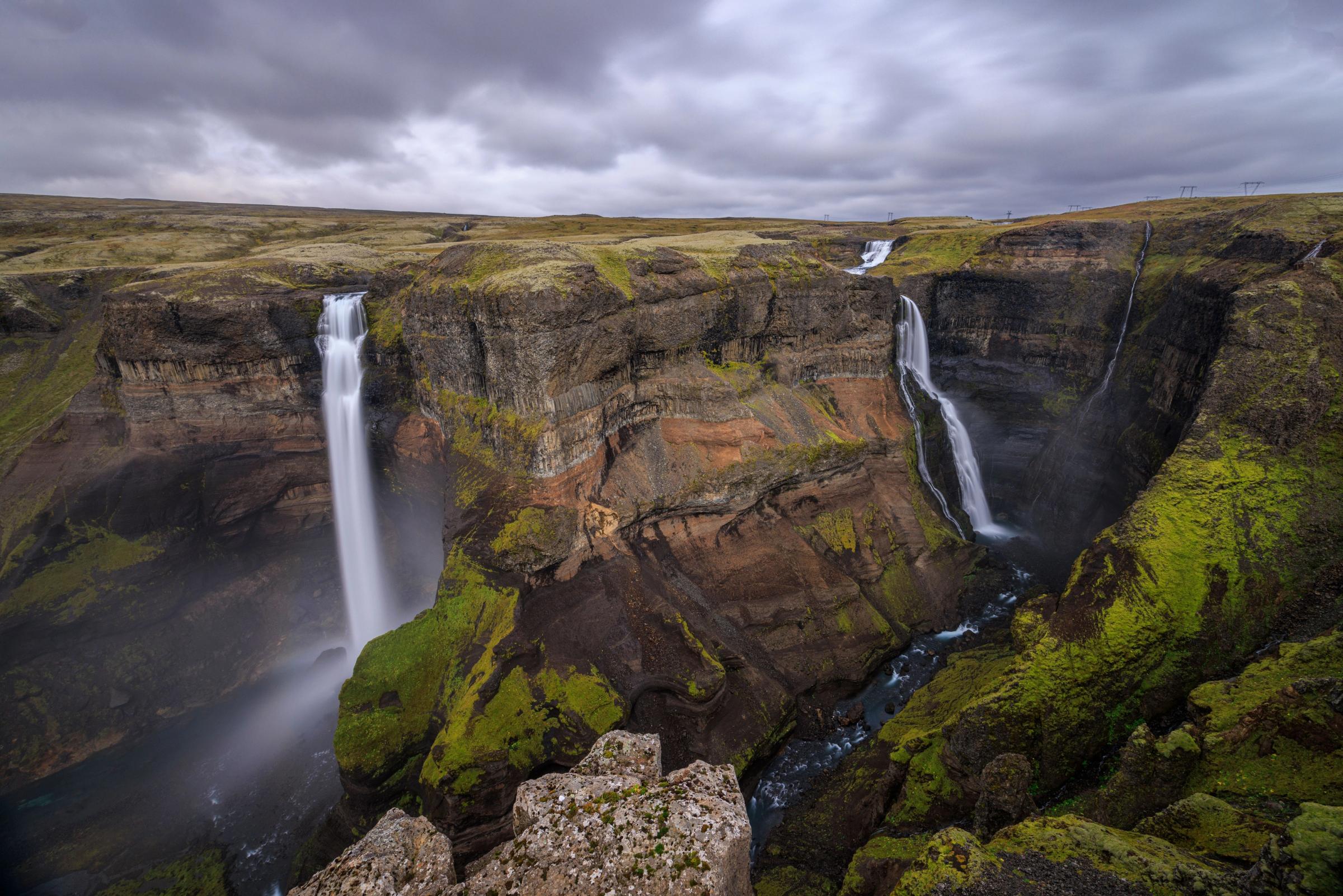 Haifoss and Granni Waterfalls