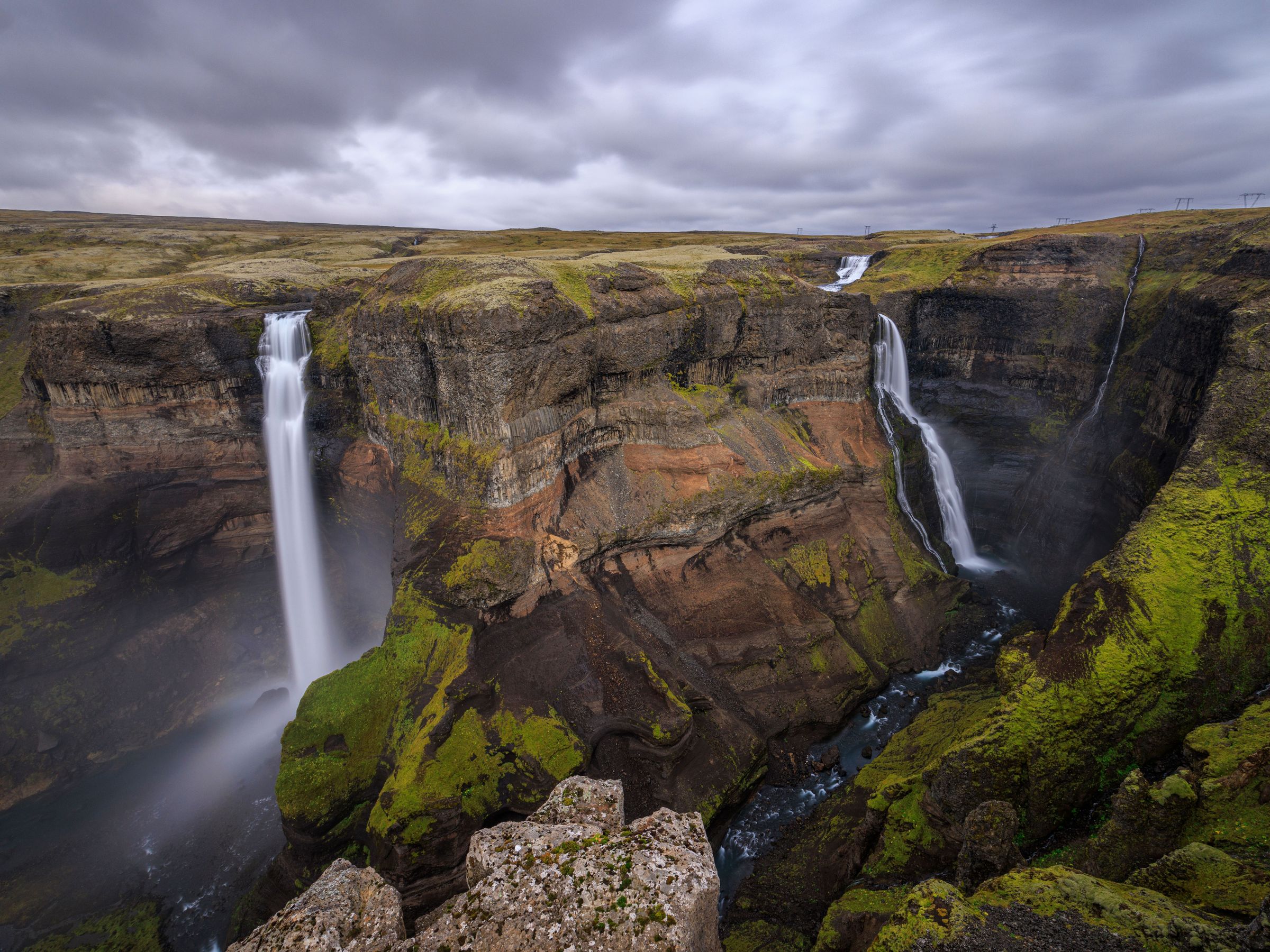 Haifoss and Granni Waterfalls