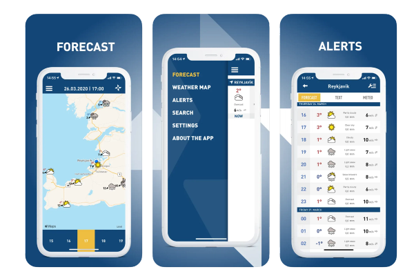 Weather App in Iceland App for the Icelandic Meteorological Office in Iceland