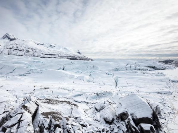 a vast glacier in winter