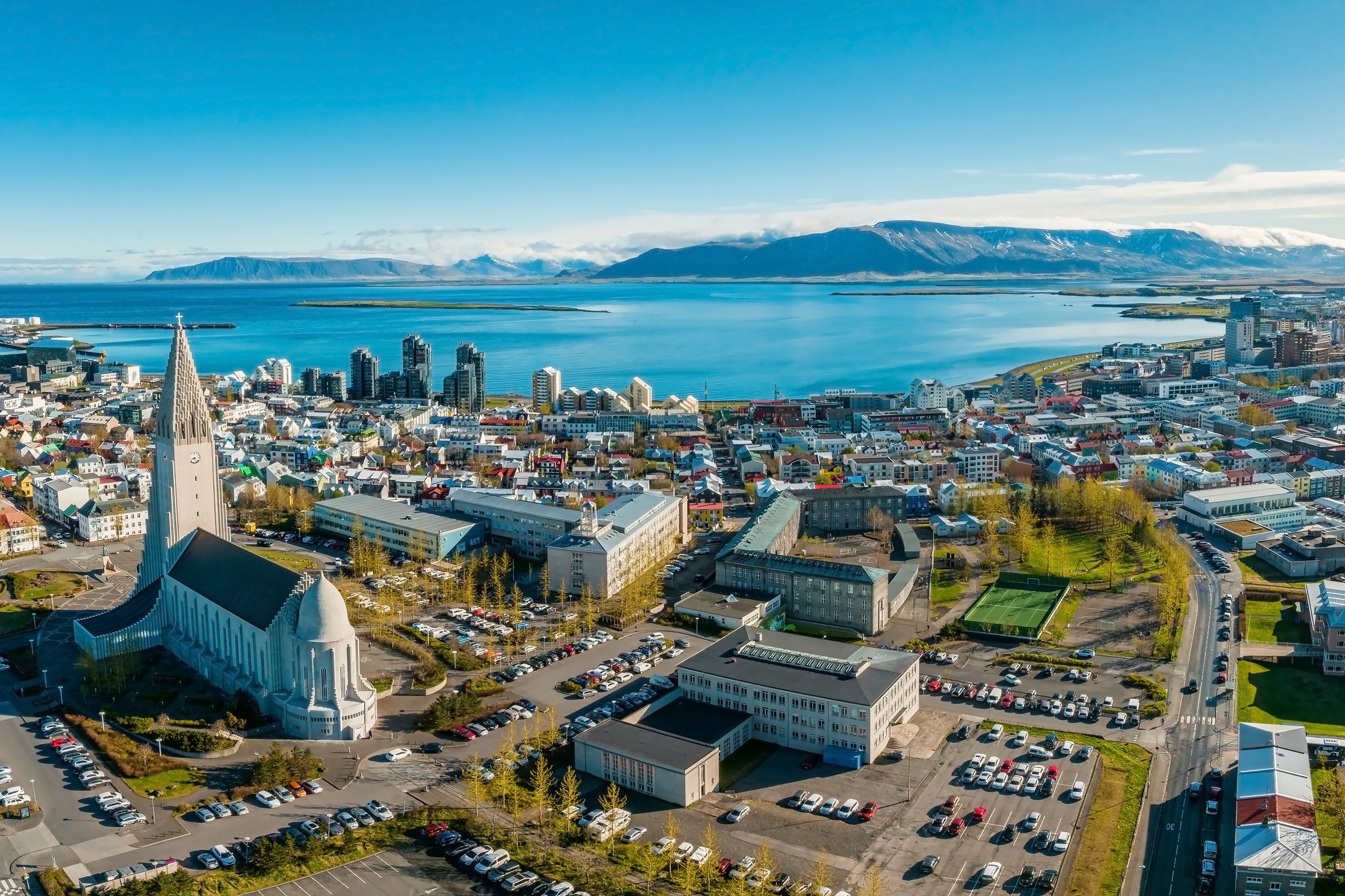 Foto panorámica de Reykjavik