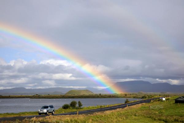 Arco iris al lado del Lago Myvatn