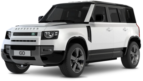 Modelo Land Rover Defender 2025 da Go Car Rental Iceland. O robusto aluguel do Land Rover Defender 2025, um símbolo de aventura, da Go Car Rental Iceland.