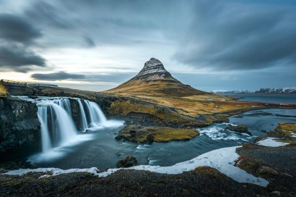 Beautiful landscape of Kirkjufellsfoss, Iceland