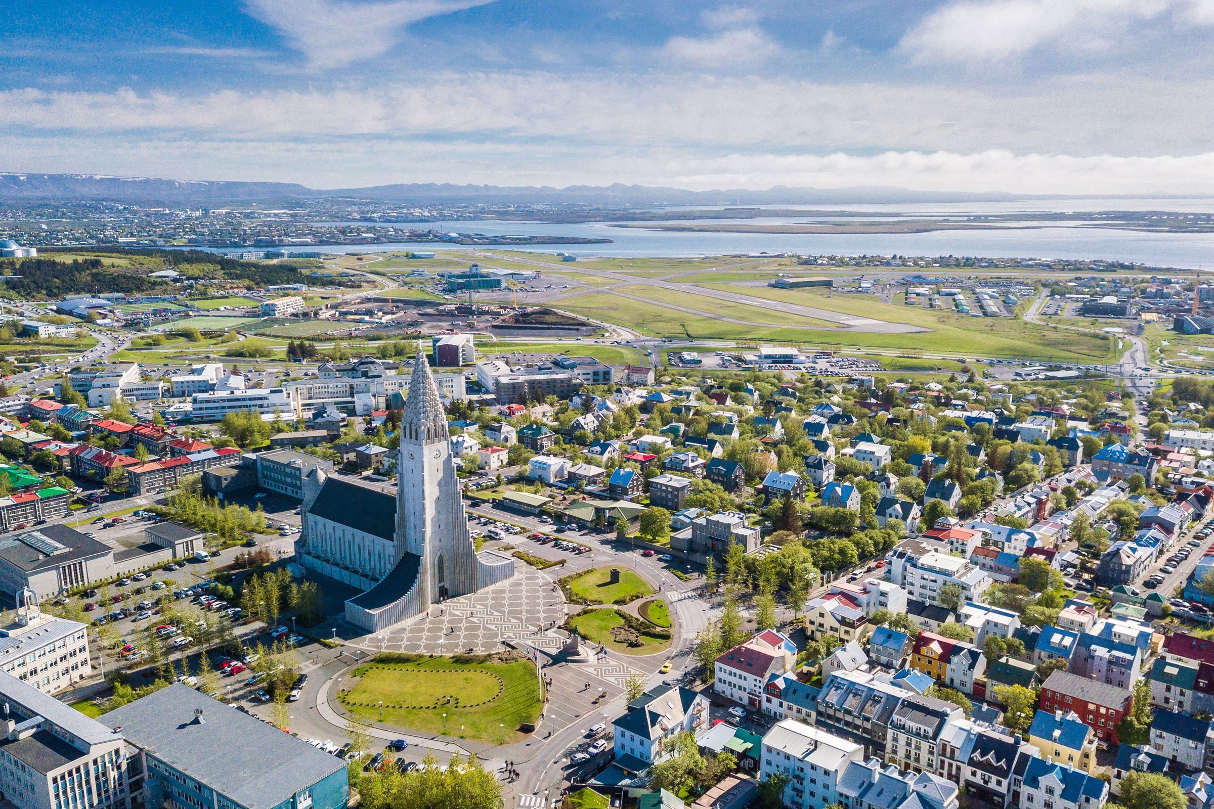 Reykjavik, with Hallgrimskirkja church in the middle