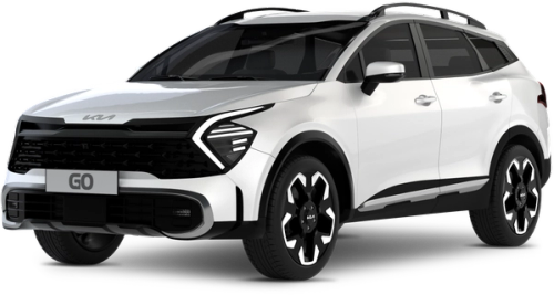 white Kia Sportage Go Car Rental Iceland on a transparent background White Kia Sportage