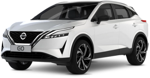 The Nissan Qashqai, a perfect vehicle for an unforgettable Icelandic adventure. A sleek Nissan Qashqai on a stunning Icelandic road under a dark, clear sky.