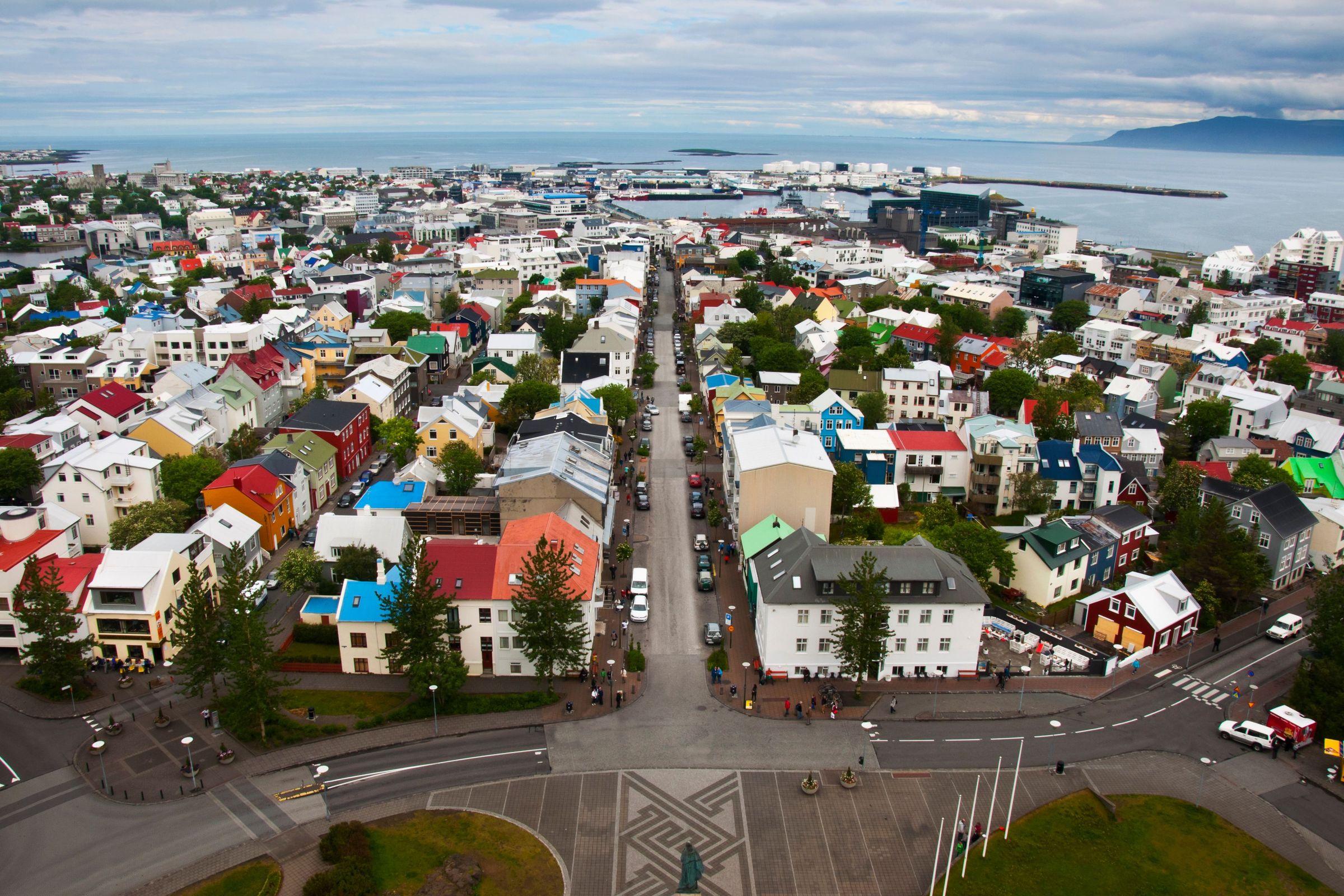 reykjavik iceland laugavegur from above