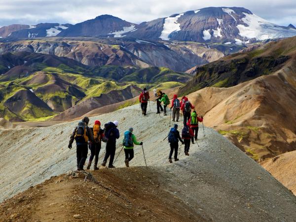 Poeple Hiking in the highlands of Iceland