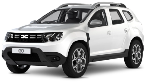 white Dacia Duster 4x4 a white Dacia Duster rental car is shown on a transparent background