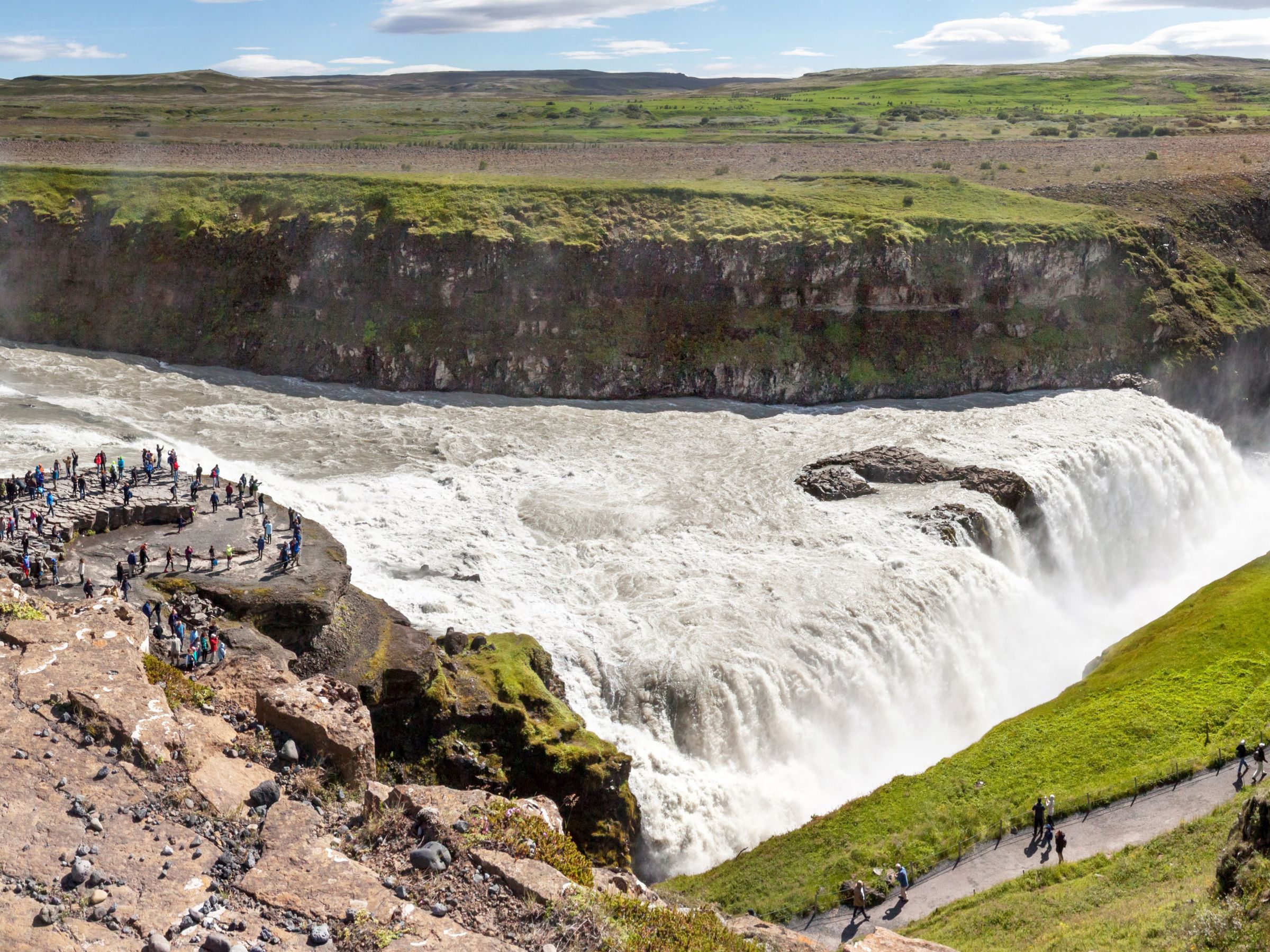 Gullfoss waterfall from the distance