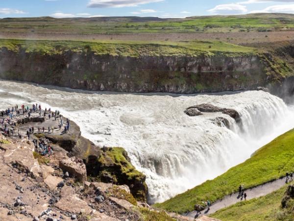 Gullfoss waterfall from the distance