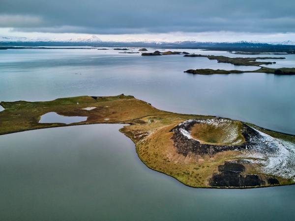 Aerial of Lake Myvatn