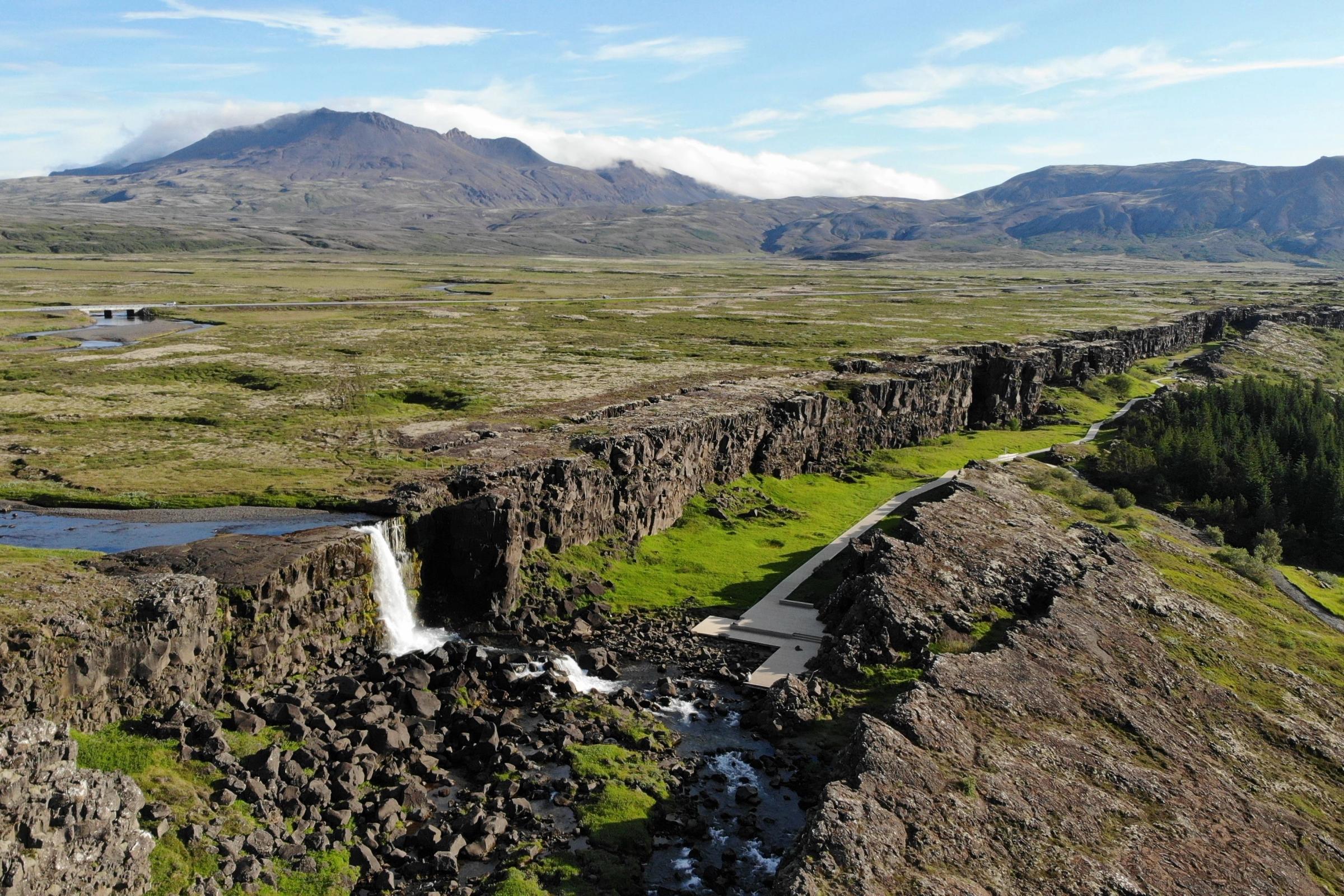 Vista panorámica del parque nacional de Thingvellir