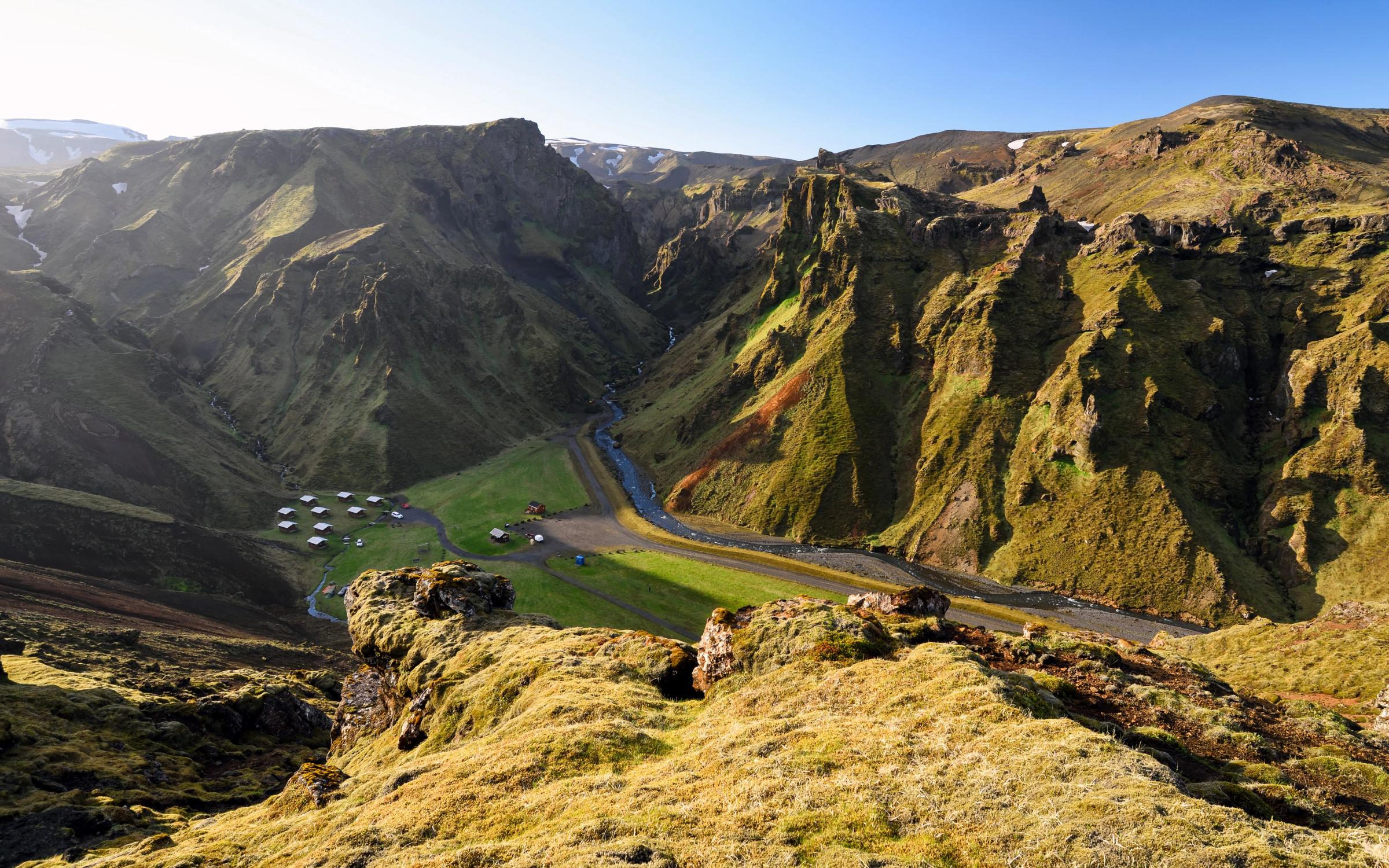 Campsite in the middle of a valley
