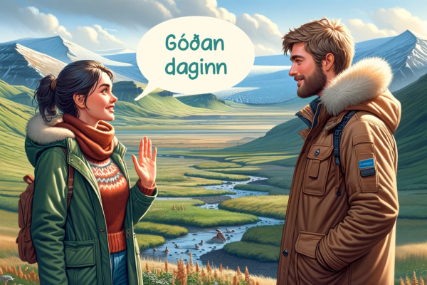 good morning A person saying good morning in icelandic